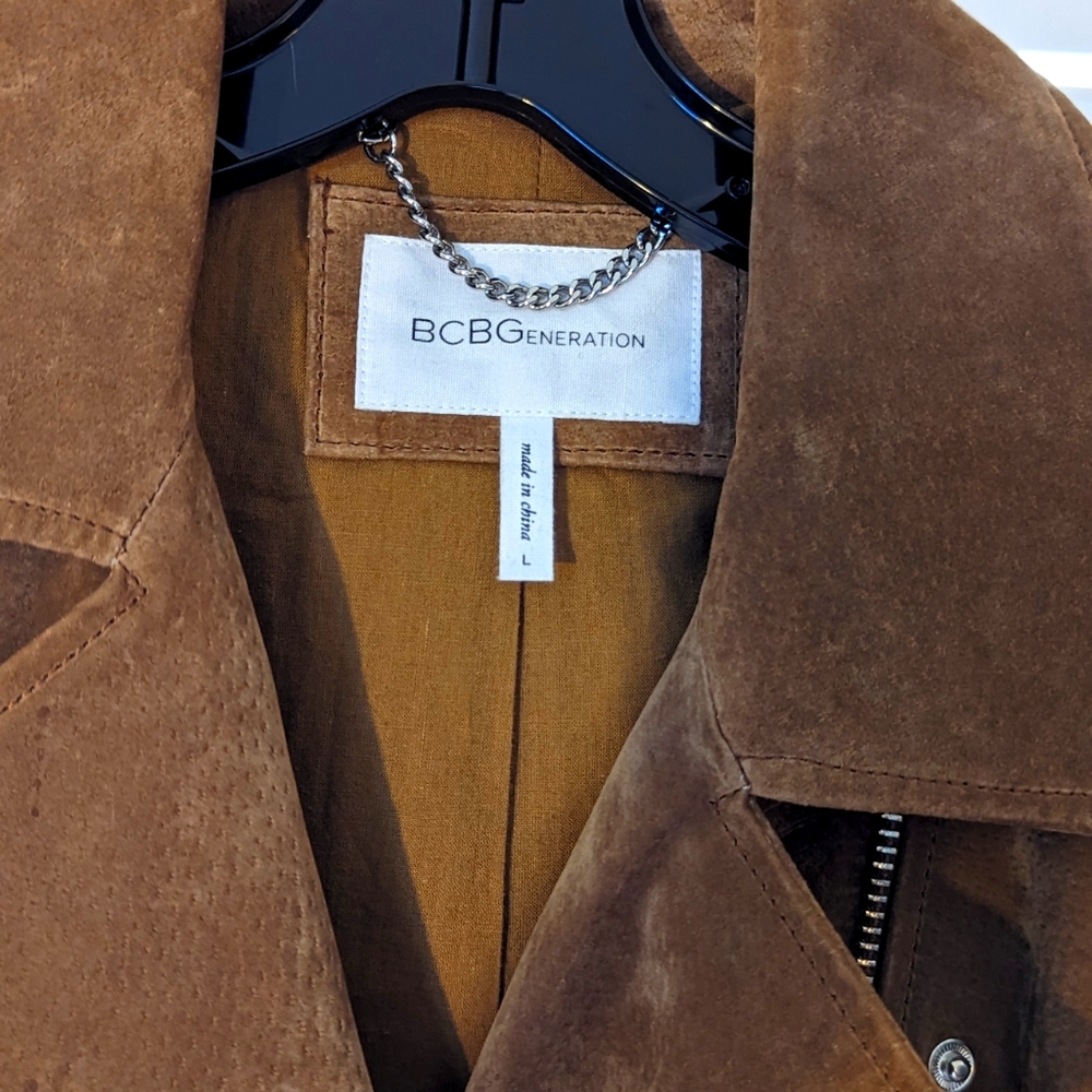 Yellowstone Vibes with this Hot BCBGeneration Tawny Brown Suede Jacket Size L